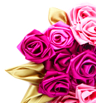 Bukiet róż z jedwabnej satyny w różnych odcieniach różu